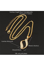 New Luxury Women's Pendant Necklace 18K Gold Platinum Plated Austrian Rhinestone Jewelry Gift for Women