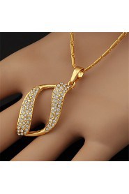 New Luxury Women's Pendant Necklace 18K Gold Platinum Plated Austrian Rhinestone Jewelry Gift for Women