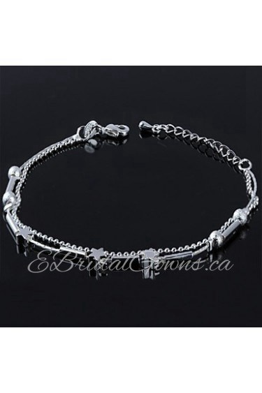 Women's Fashion Platinum Plated Pentagram Anklets