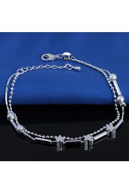 Women's Fashion Platinum Plated Pentagram Anklets