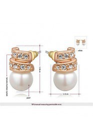 Stud Earrings Women's Imitation Pearl Earring Cubic Zirconia