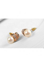 Stud Earrings Women's Imitation Pearl Earring Cubic Zirconia