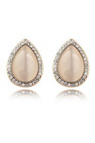 Women's Alloy Stud Earrings With Opal/Rhinestone(More Color)