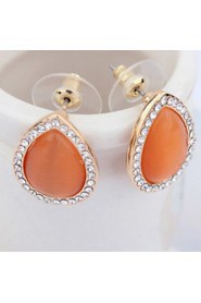 Women's Alloy Stud Earrings With Opal/Rhinestone(More Color)