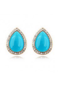 Women's Alloy Stud Earrings With Opal/Rhinestone(More Color)