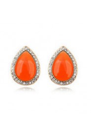 Women's Alloy Stud Earrings With Opal/Rhinestone(More Color)