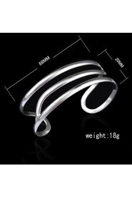 Fashion Sterling Silver Plated Wave Bangle Women's Bracelet