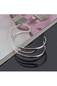 Fashion Sterling Silver Plated Wave Bangle Women's Bracelet