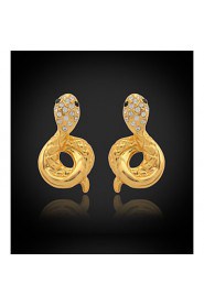 New Luxury Women's Drop Dangle Heart Earrings 18K Gold Plated Austrian Rhinestone Crystal Jewelry Gift for Women