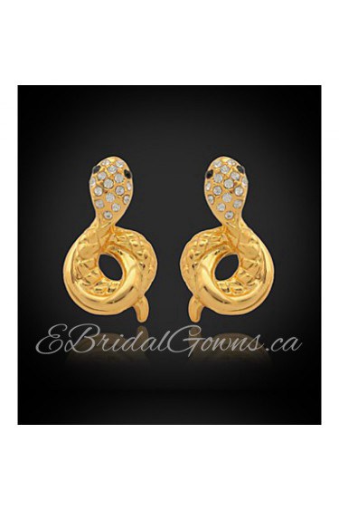 New Luxury Women's Drop Dangle Heart Earrings 18K Gold Plated Austrian Rhinestone Crystal Jewelry Gift for Women