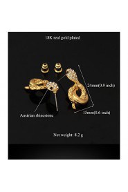 New Luxury Women's Drop Dangle Heart Earrings 18K Gold Plated Austrian Rhinestone Crystal Jewelry Gift for Women