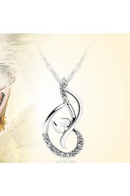 925 Silver Love Dance Hear Pendant With Cubic Zirconia