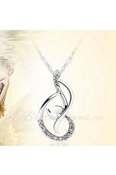 925 Silver Love Dance Hear Pendant With Cubic Zirconia