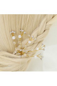 Women's / Flower Girl's Rhinestone / Crystal / Alloy / Imitation Pearl Headpiece-Wedding / Special Occasion Hair Pin 1 Piece White Round