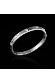 Women's Cuff Bracelet Silver Cubic Zirconia