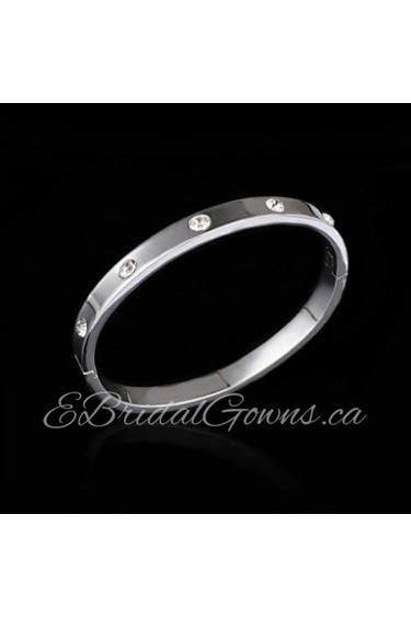 Women's Cuff Bracelet Silver Cubic Zirconia