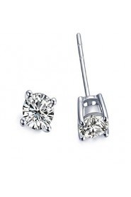 Korea Style Flower Shape Metal Zircon Jewelry Sets(Silver)(1Sets)