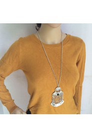 Fashion Jewelry Retro Boho Style Vintage Silver Plated Coins Tassel Pendant Necklace for Women