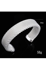 Fashion Sterling Silver Plated Bangle Women's Bracelet