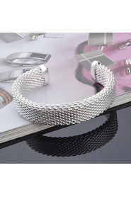 Fashion Sterling Silver Plated Bangle Women's Bracelet