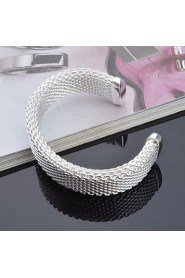 Fashion Sterling Silver Plated Bangle Women's Bracelet