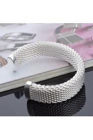 Fashion Sterling Silver Plated Bangle Women's Bracelet