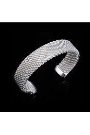 Fashion Sterling Silver Plated Bangle Women's Bracelet