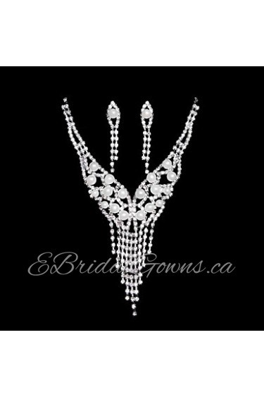 Jewelry Set Women's Wedding / Party / Daily Jewelry Sets Alloy Necklaces / Earrings Silver