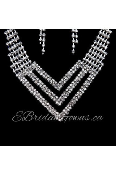 Jewelry Set Women's Wedding / Party / Daily Jewelry Sets Alloy Necklaces / Earrings Silver