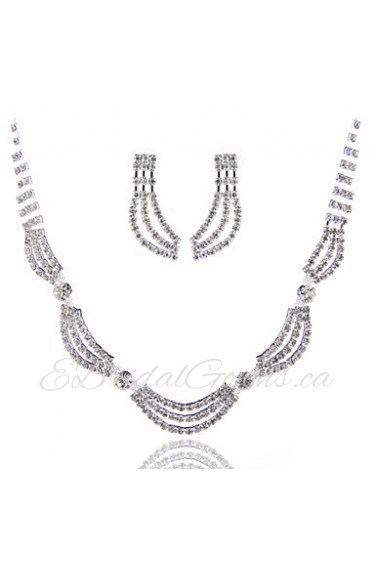 Fashion Ladies'/Women's Alloy Wedding/Party Jewelry Set With Rhinestone