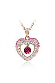 Fashion Rhinestone and Crystal Teardrop Pendent Alloy Women's Necklace (More Color)