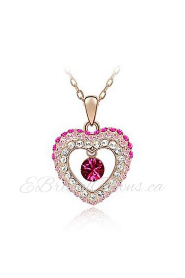 Fashion Rhinestone and Crystal Teardrop Pendent Alloy Women's Necklace (More Color)