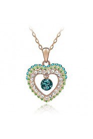 Fashion Rhinestone and Crystal Teardrop Pendent Alloy Women's Necklace (More Color)