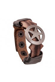 Vintage Style Round Genuine Leather Hot Sales Bracelet(Brown,Black)(1Pc)