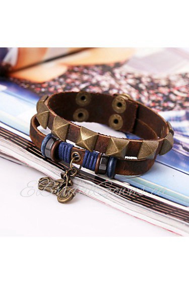 European Style Genuine Leather Factory Direct Sales Bracelet(Brown)(1Pc)