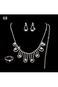 Wedding Jewelry Set include Necklace & Earrings & Bracelet & Rings