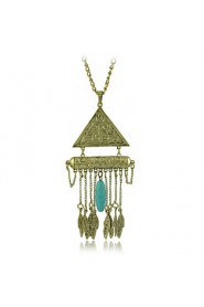 Ethnic Jewelry New Necklaces & Pendants Vintage Silver Plated Geometry Leaves Tassel Long Necklace