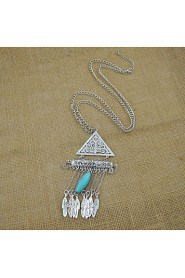 Ethnic Jewelry New Necklaces & Pendants Vintage Silver Plated Geometry Leaves Tassel Long Necklace