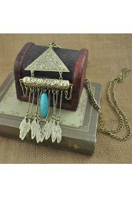 Ethnic Jewelry New Necklaces & Pendants Vintage Silver Plated Geometry Leaves Tassel Long Necklace