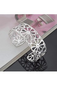 Fashion Sterling Silver Plated Bangle Women's Bracelet