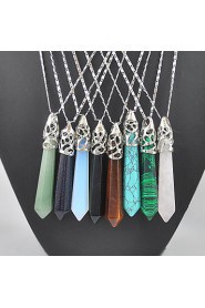 New Fashion Jewelry Natural Quartz Turquoise Agate Amethyst Stone Pendant Necklace Mother's Day Gifts