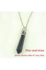 New Fashion Jewelry Natural Quartz Turquoise Agate Amethyst Stone Pendant Necklace Mother's Day Gifts