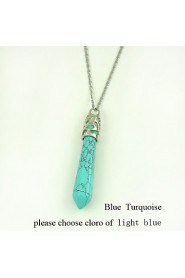 New Fashion Jewelry Natural Quartz Turquoise Agate Amethyst Stone Pendant Necklace Mother's Day Gifts