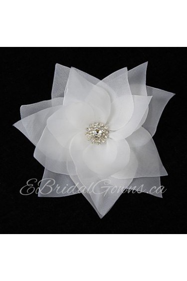 Perfect Organza With Rhinestone Women's Corsage Brooch