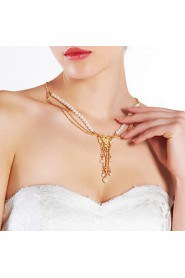 Women Alloy Tassel Crown Head Chain With Casual Headpiece Gold