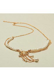 Women Alloy Tassel Crown Head Chain With Casual Headpiece Gold