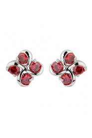 Brass With Cubic Zirconia Stud Earrings(More Colors)