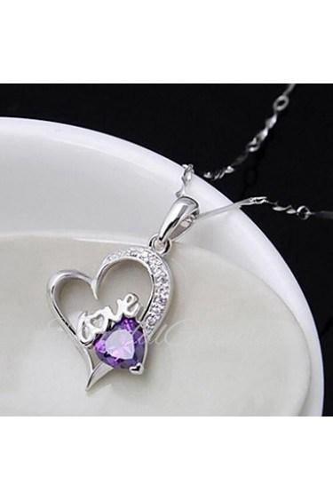 Ladies'/Women's Sterling Silver Necklace With Cubic Zirconia