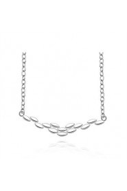 Fashion Beans Shape Pendant Silver Plated Silver Jewelry Necklace(White)(1Pc)