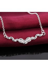 Fashion Beans Shape Pendant Silver Plated Silver Jewelry Necklace(White)(1Pc)